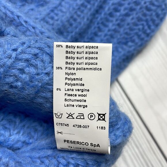 Paul Stewart Knit Ribbed Alpaca Oversized Sweater Blue Size 4 - Picture 8 of 11
